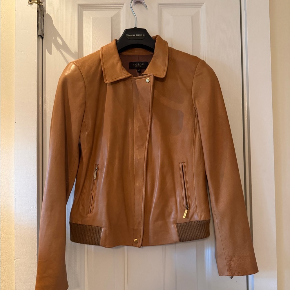 Talbots Camel Leather Jacket